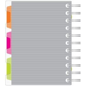Бизнес-тетрадь Тетрадь 140л,кл,А6,SPIRAL BOOK Серый,евроспир,обл.пласт,раздел.84115